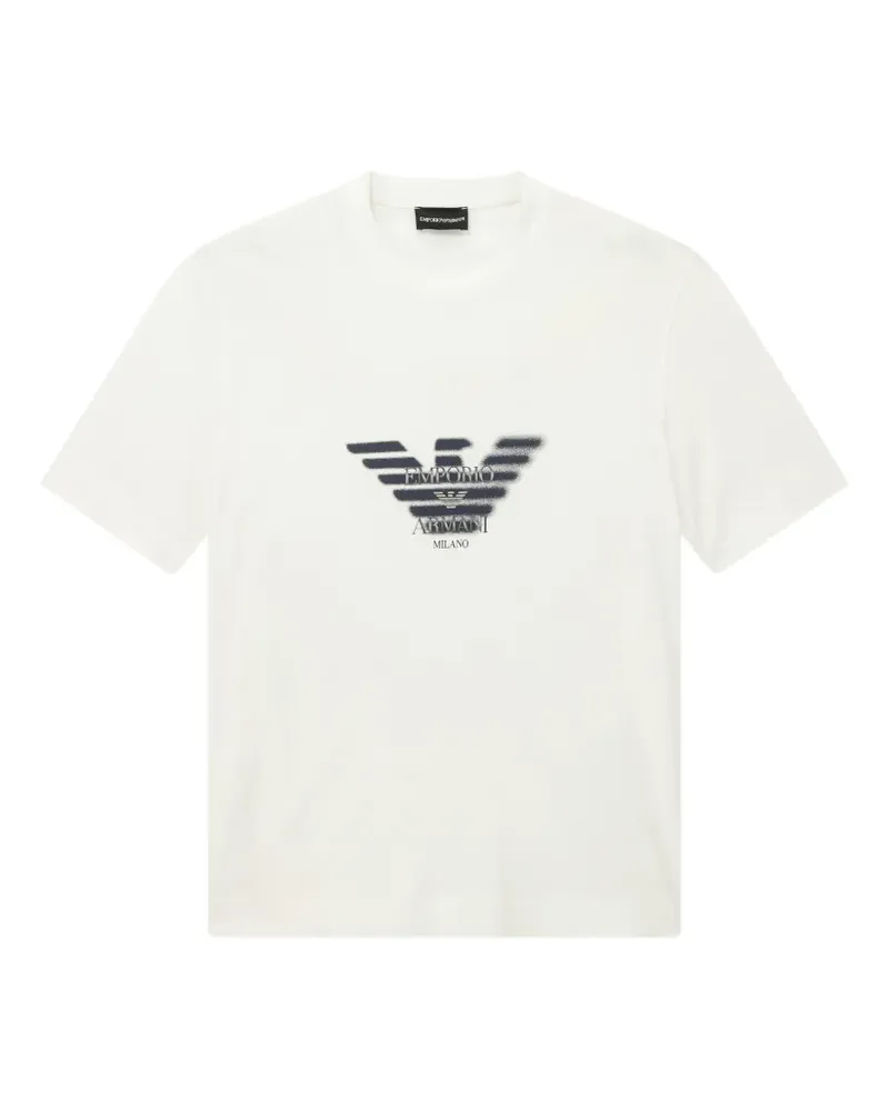 Emporio Armani Kurzärmeliges T-Shirt mit Logo-Print - Weiß Weiß