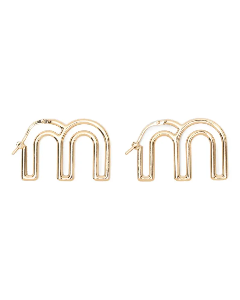 Miu Miu Ohrringe mit Logo-Detail - Gold Gold