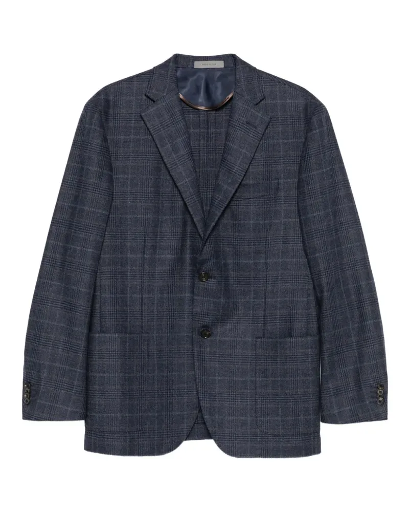 Corneliani Karierter Blazer mit zwei Knöpfen - Blau Blau