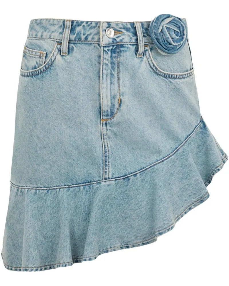 Liu Jo Jeansrock mit Rosenapplikation - Blau Blau