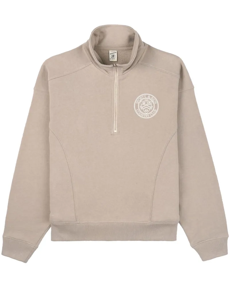 SPORTY & RICH Paris Country Club Sweatshirt Nude