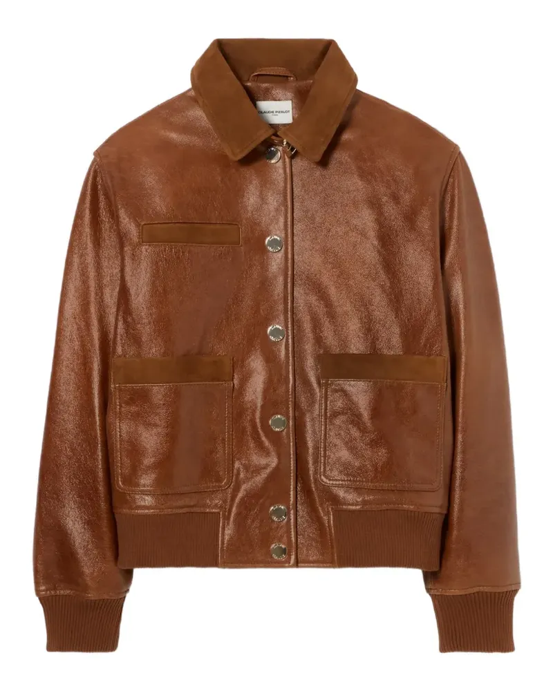 Claudie Pierlot Lederjacke mit klassischem Kragen - Braun Braun