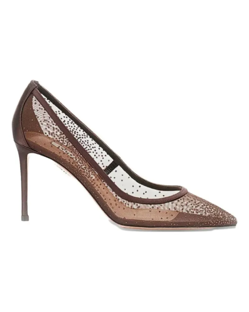 Aquazzura Mesh-Pumps mit Strass - Weiß Weiß