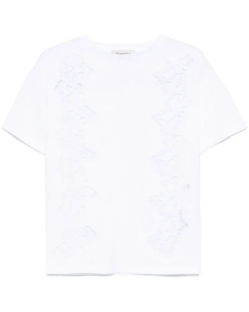 Ermanno Scervino T-Shirt mit Spitzendetail - Weiß Weiß