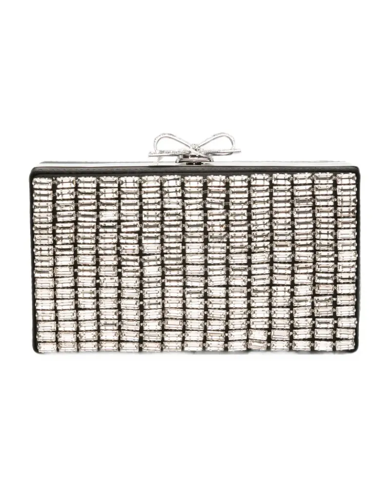Self-Portrait Bow Clutch mit Kristallen - Grau Grau