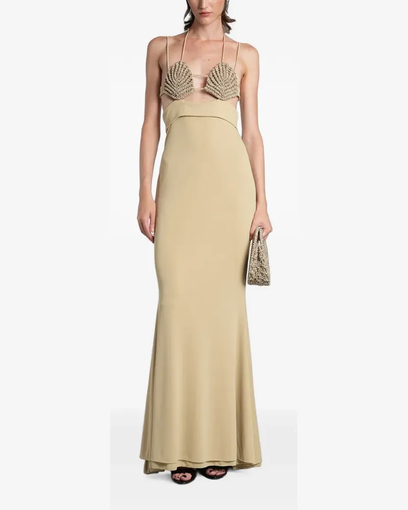 HIBOURAMA Venere Maxikleid mit Kristallen - Grün Grün