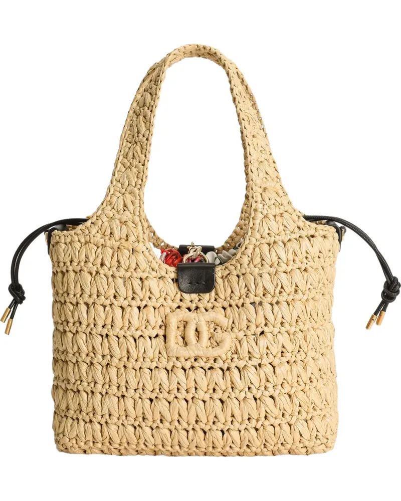 Dolce & Gabbana Handtasche aus gewebtem Bast - Nude Nude