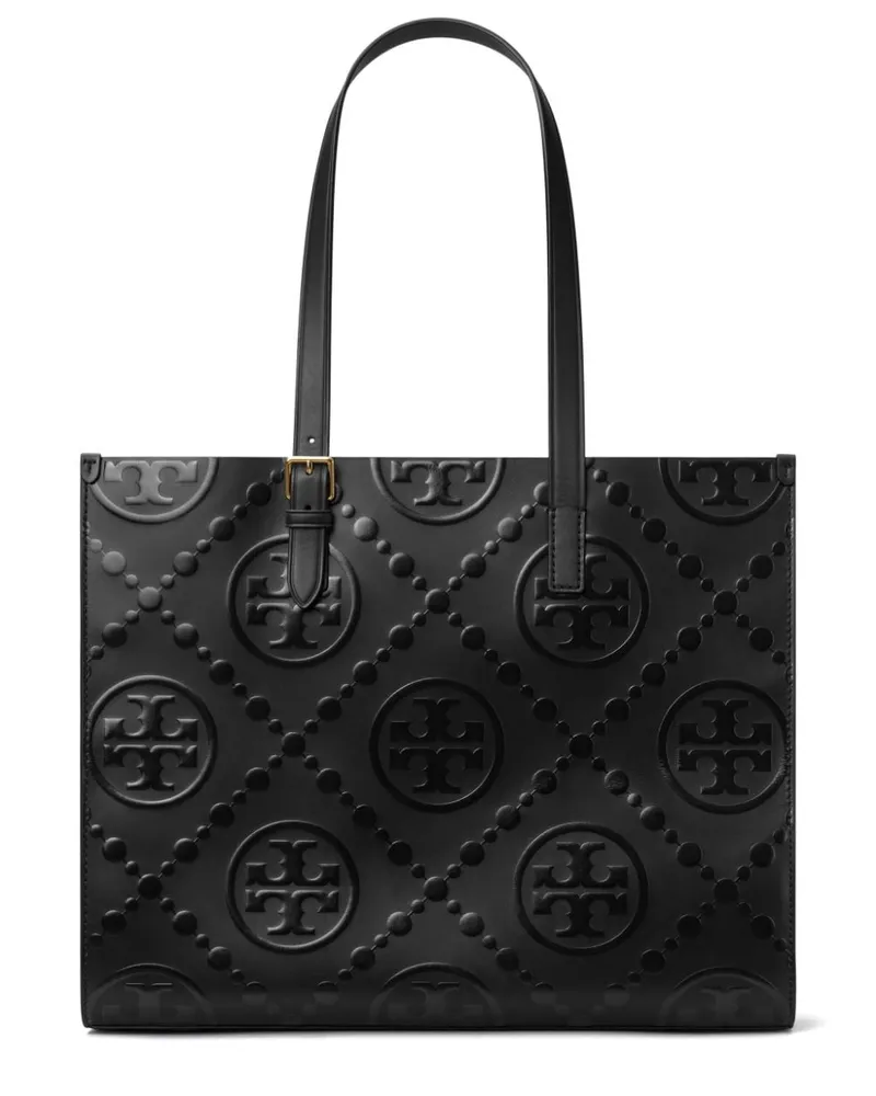 Tory Burch Shopper mit Monogramm-Prägung - Schwarz Schwarz