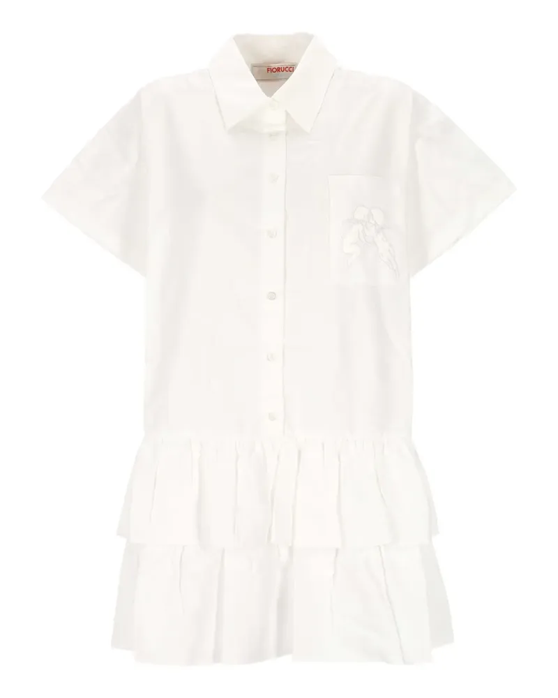 Fiorucci Gerüschtes Hemdkleid mit Engels-Detail - Weiß Weiß