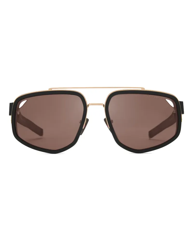 DITA Geometrische Sonnenbrille - Schwarz Schwarz