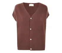 Geknöpfte Strickweste - Braun