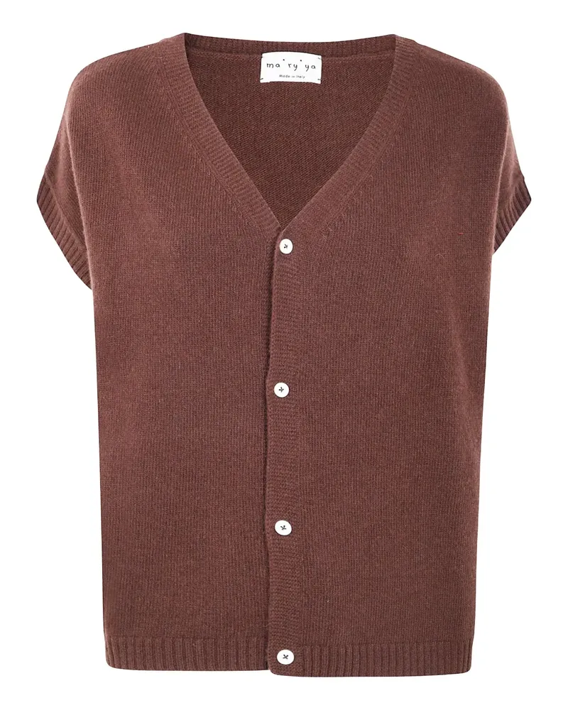 MA'RY'YA button knitted vest - Braun Braun