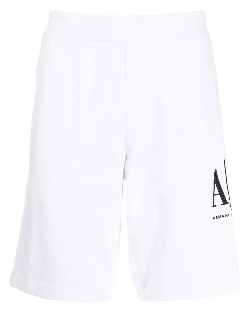 Armani Exchange Joggingshorts mit Logo-Print - Weiß Weiß