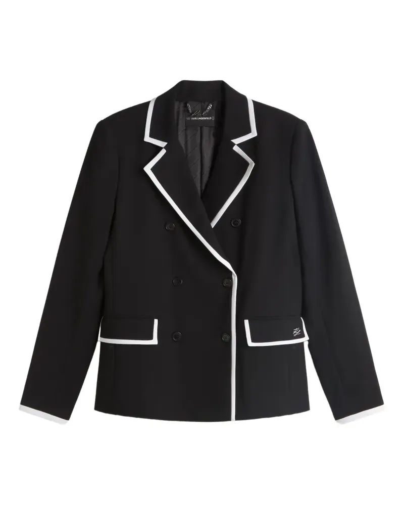 Karl Lagerfeld double-breasted trim coat - Schwarz Schwarz