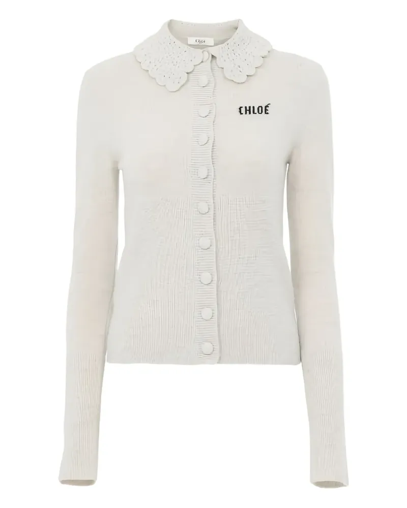 Chloé Cardigan mit Logo-Stickerei - Grau Grau