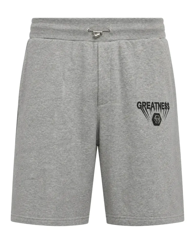Philipp Plein fleece shorts Greatness - Grau Grau