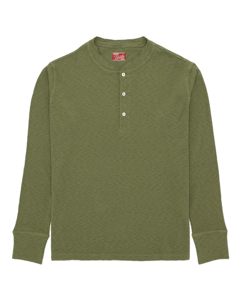 Fortela Amish waffle-knit Henley T-shirt - Grün Grün