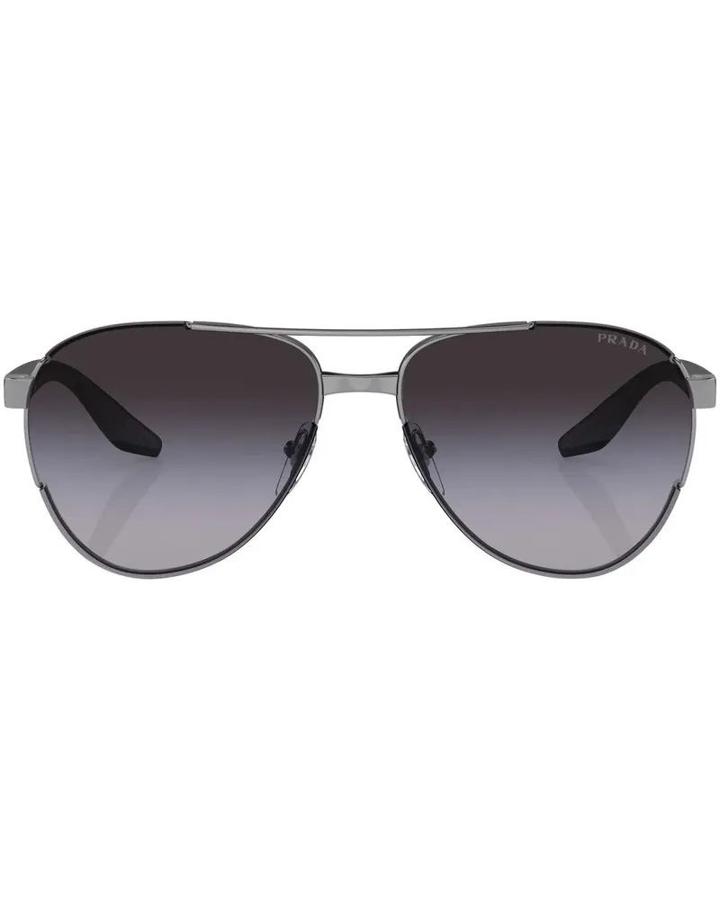 Prada Sonnenbrille mit Logo-Print - Grau Grau