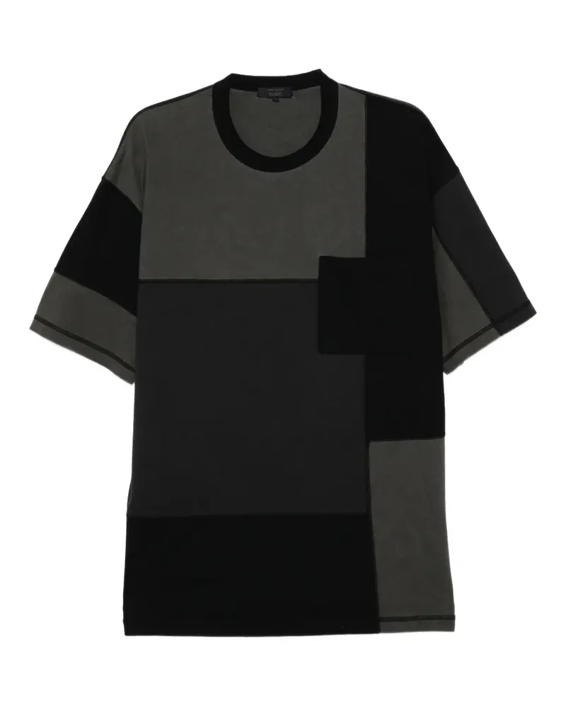Comme des Garçons T-Shirt im Patchwork-Look - Schwarz Schwarz