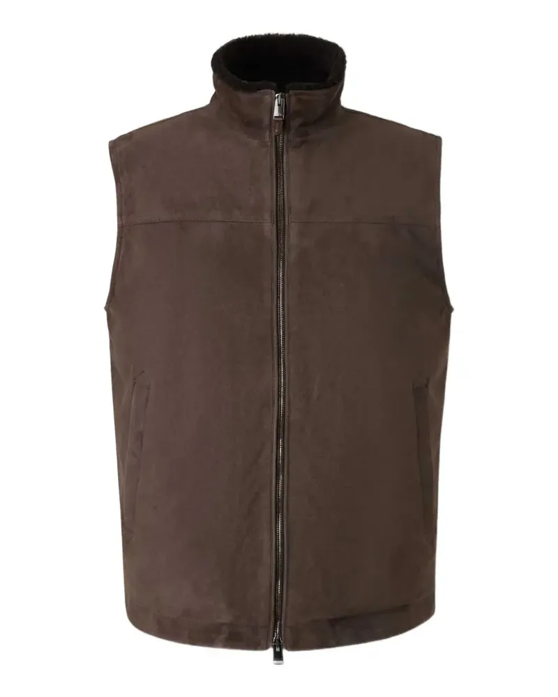 Canali Weste mit Shearling-Futter - Braun Braun