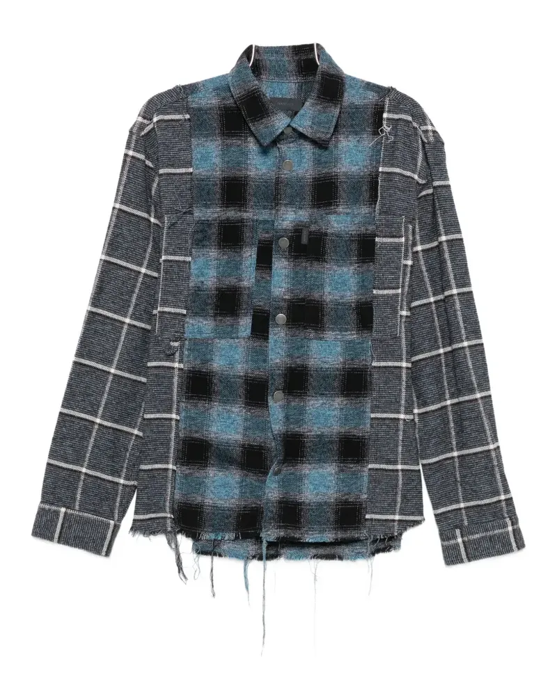 Haikure Ausgefranstes Hemd mit Karo - Blau Blau