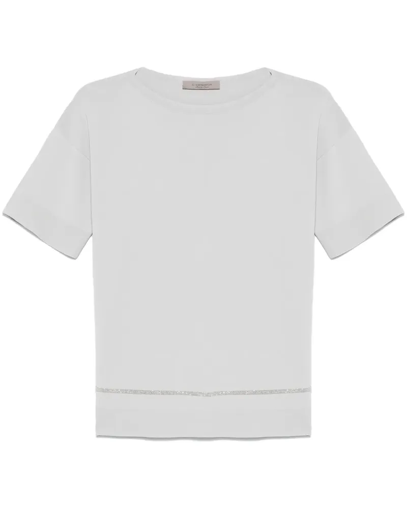D.EXTERIOR T-Shirt mit Monili-Detail - Grau Grau