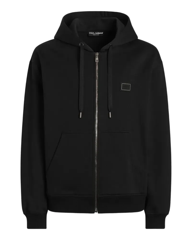 Dolce & Gabbana Hoodie mit Logo-Plakette - Schwarz Schwarz