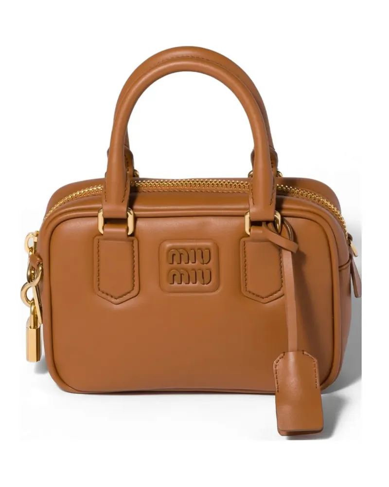 Miu Miu Arcadie leather bag - Braun Braun
