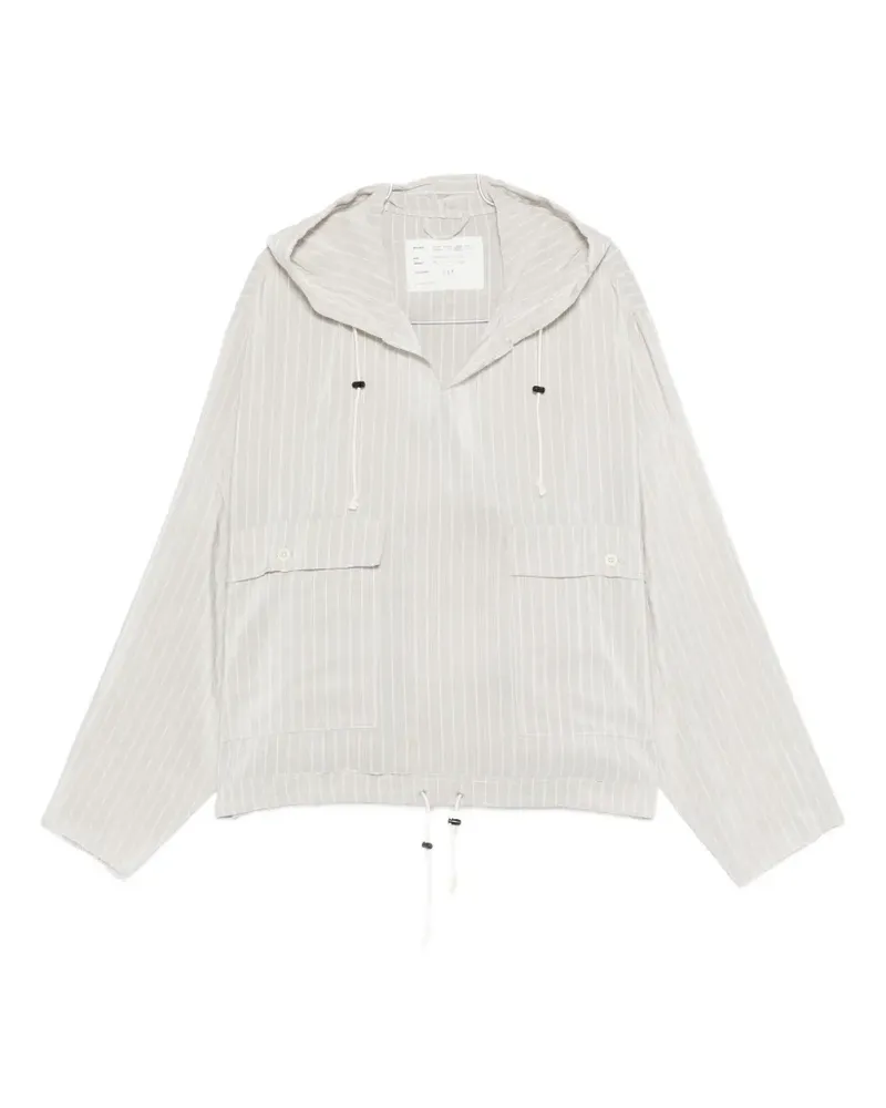 Camiel Fortgens hooded striped jacket - Grau Grau