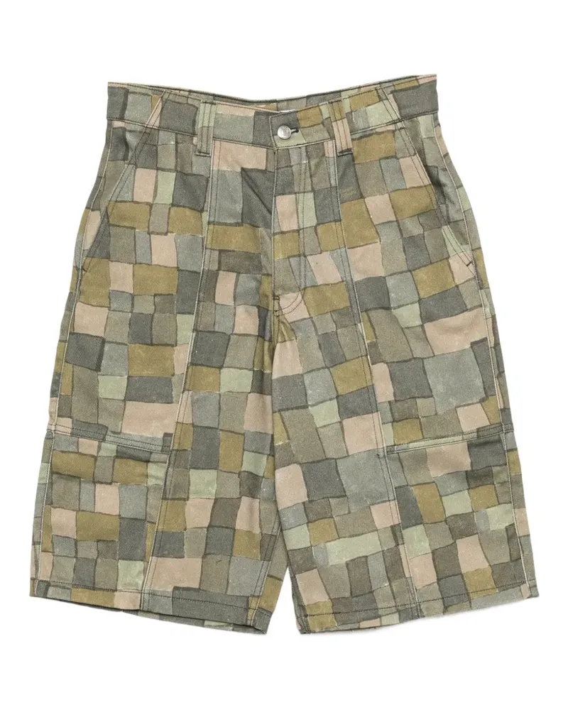 Kitsuné checked shorts - Grün Grün