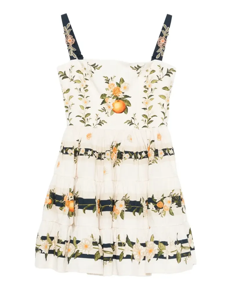 AGUA BENDITA floral-print mini dress - Nude Nude