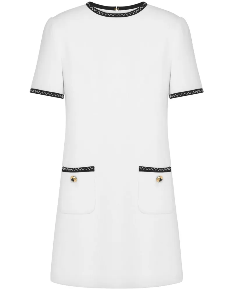 Moschino Minikleid mit Kontrastbesatz - Weiß Weiß