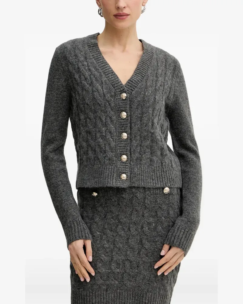 Morgan Minikleid mit Zopfmuster - Grau Grau