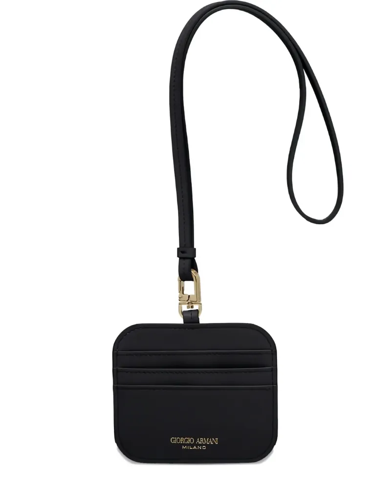 Giorgio Armani card-holder neck-strap wallet - Schwarz Schwarz
