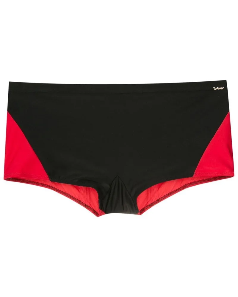 Amir Slama Badehose in Colour-Block-Optik - Rot Rot