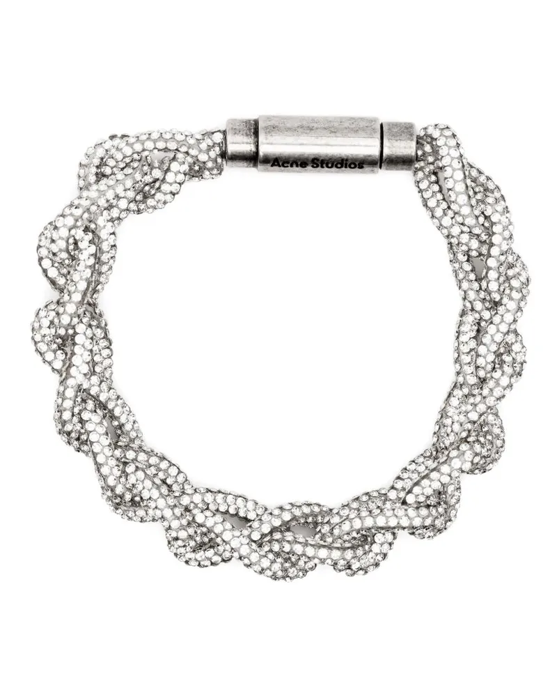 Acne Studios Cord-Armband mit Kristallen - Silber Silber