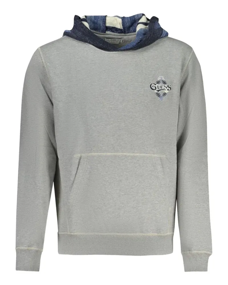 Guess logo-embroidered hoodie - Grau Grau