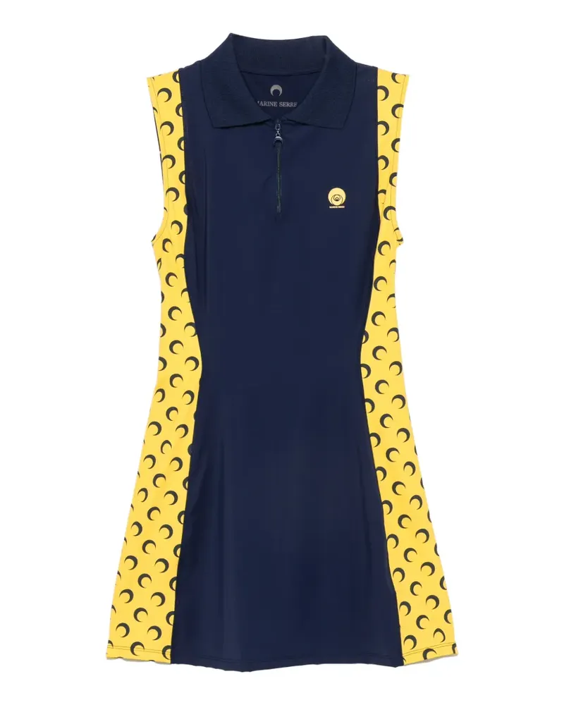 Marine Serre Ärmelloses Minikleid mit Mond-Print - Blau Blau