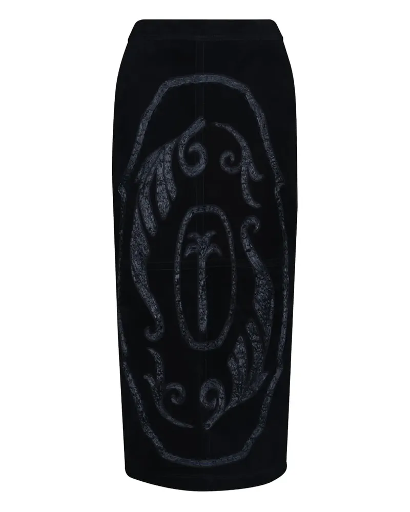 Johanna Ortiz Pueblo Ancestral printed leather midi skirt - Schwarz Schwarz