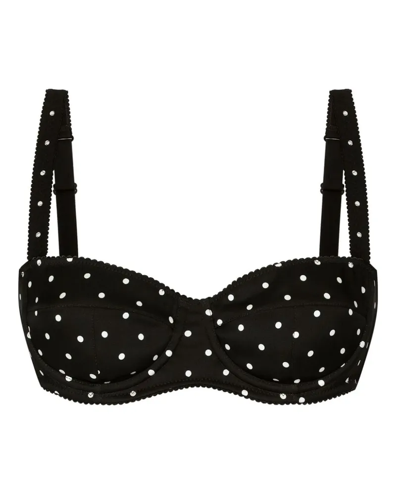 Dolce & Gabbana Gepunkteter Balconette-BH - Schwarz Schwarz