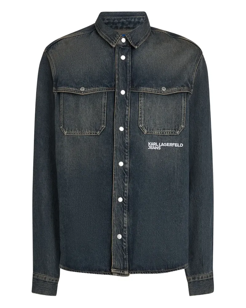 Karl Lagerfeld Jeanshemd mit Logo-Stickerei - Blau Blau