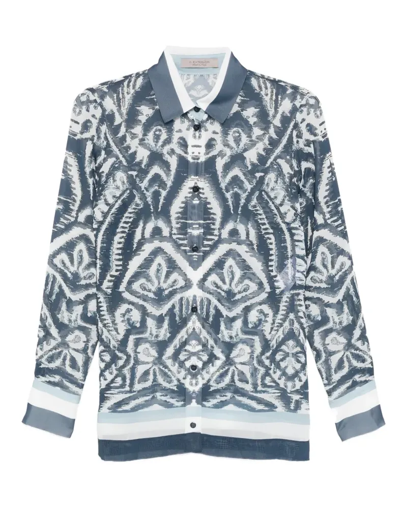 D.EXTERIOR patterned collared shirt - Blau Blau