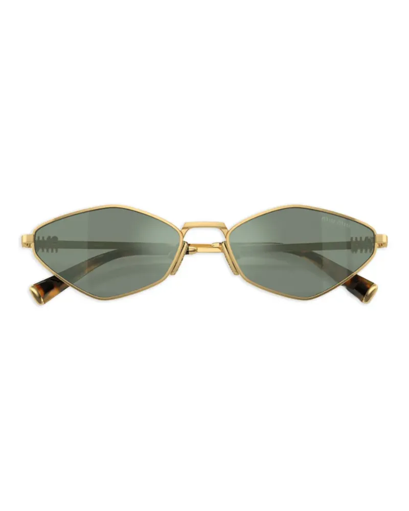 Miu Miu geometric-frame sunglasses - Gold Gold