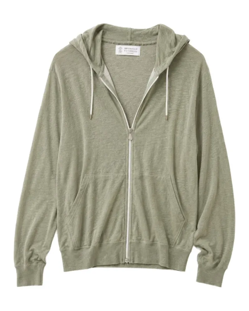 Brunello Cucinelli knit zip-up hoodie - Grün Grün