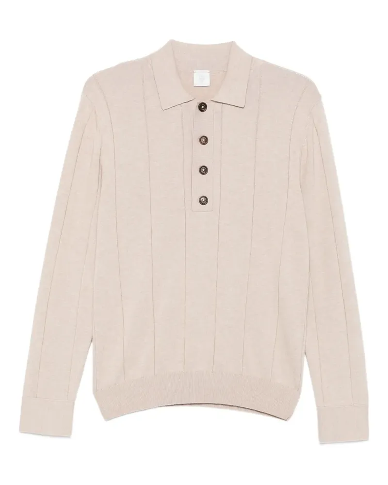 Eleventy Geripptes Poloshirt - Nude Nude