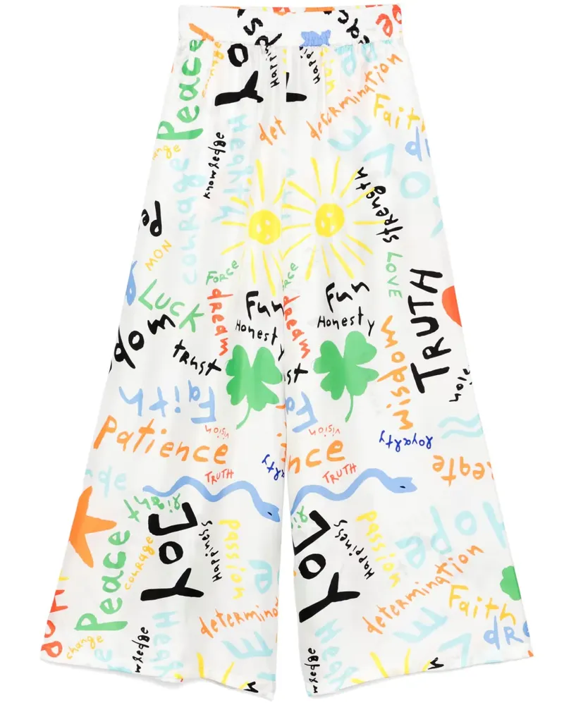 Rianna + Nina Hose mit Print - Weiß Weiß
