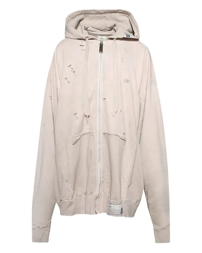MIHARAYASUHIRO Kapuzenjacke in Distressed-Optik - Nude Nude
