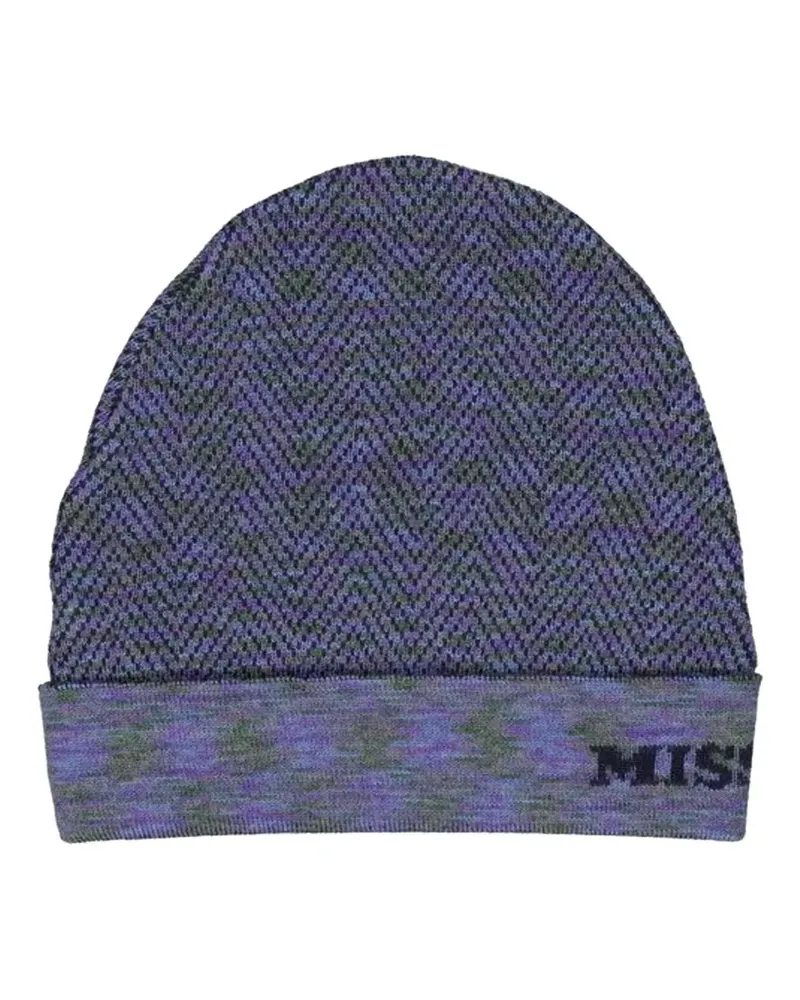 Missoni logo detail beanie - Violett Violett