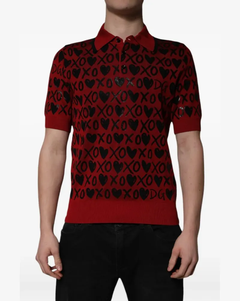 Dolce & Gabbana Hemd mit Herz-Print - Rot Rot