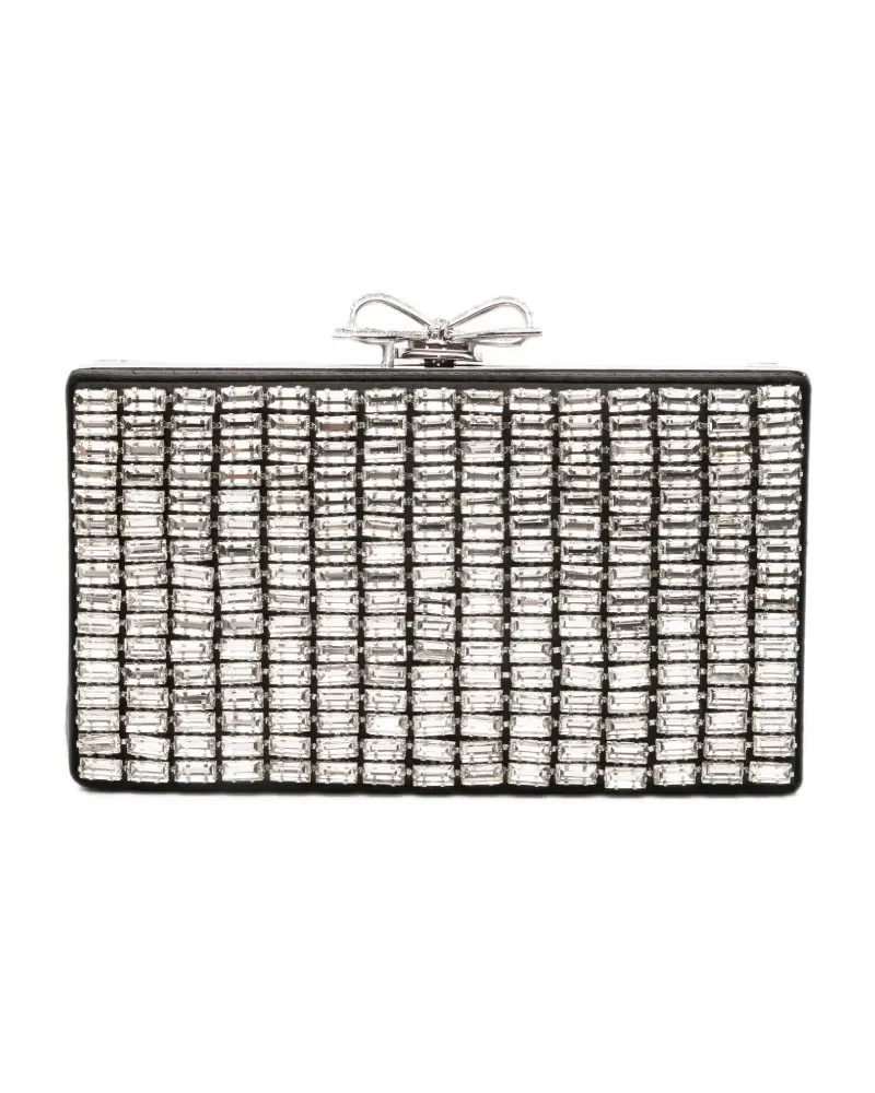 Self-Portrait Clutch mit Strass-Schleife - Silber Silber